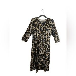 Diane Von Furstenberg Women’s Silk Jersey Knit Sheath Dress  Leopard Size M